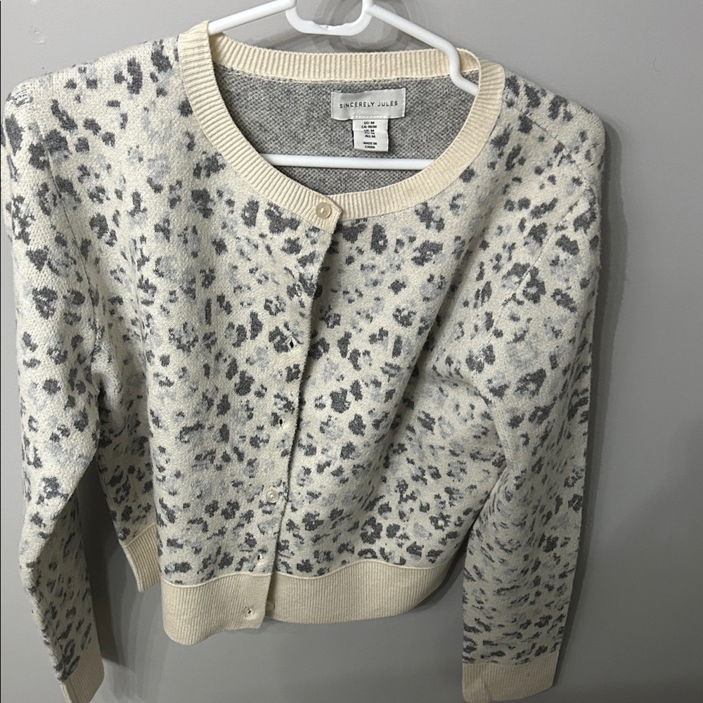 sincerely jules leopard print cardigan